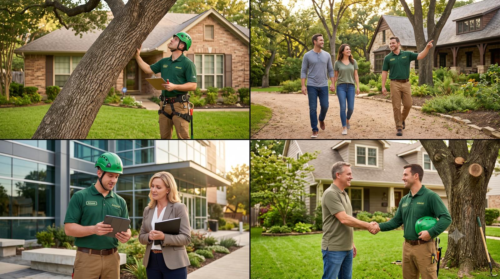 Four scenarios for a Fort Worth tree health checkup: safety concerns, home purchase, commercial property management, and general peace of mind.
